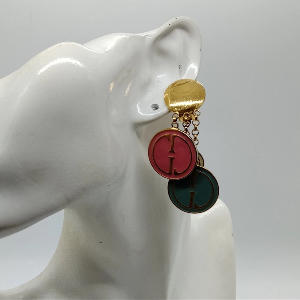 GUCCI GG Triple Dangle Vintage Earrings - Picture 7 of 7